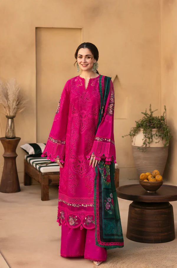 3PC Dhanak Chikankari Embroidered Suit A93