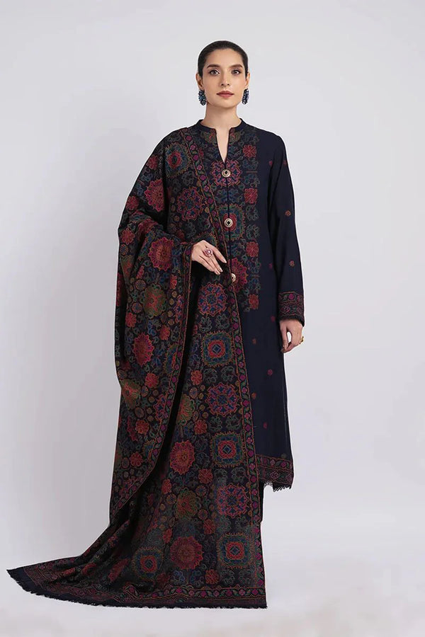 Embroidered Dhanak Suit with Heavy Embroidered Shawal A88