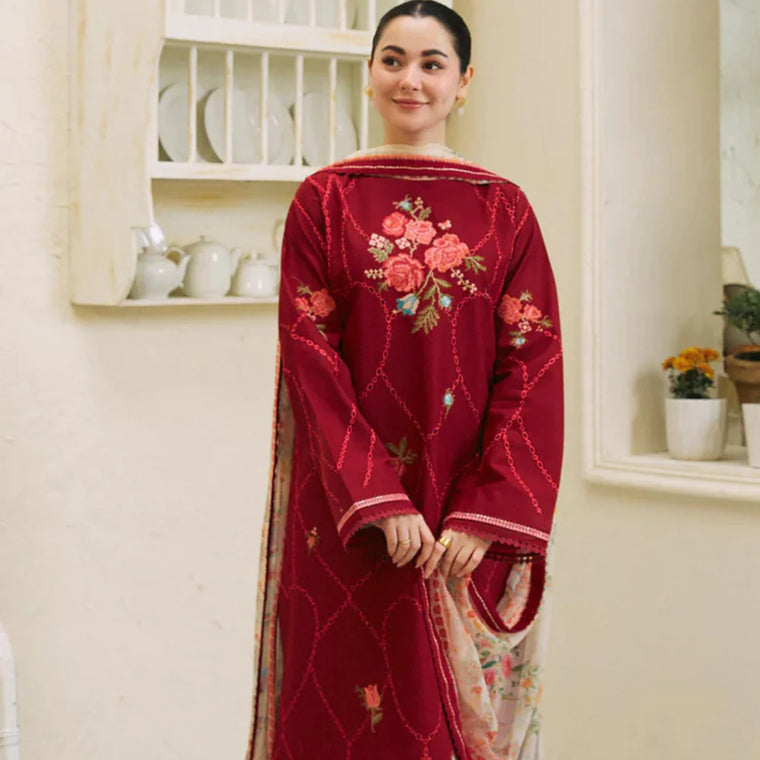 Lawn Embroidered 3pc suit C27