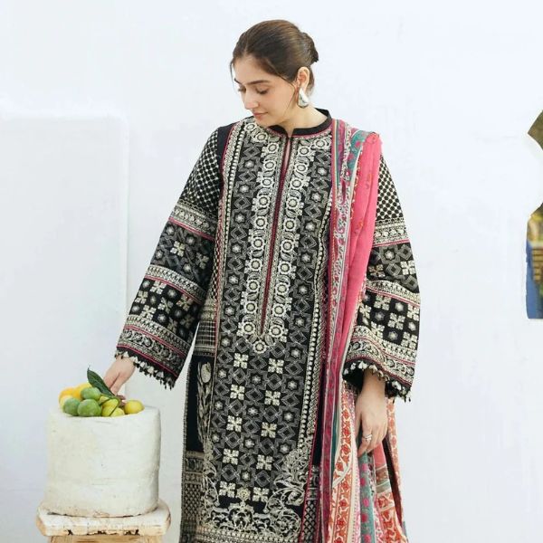 Lawn Embroidered 3pc suit C19