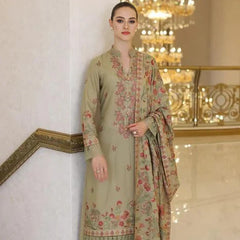 KARANDI 3PC EMBROIDERED DRESS EMBROIDERED SHAWL A08