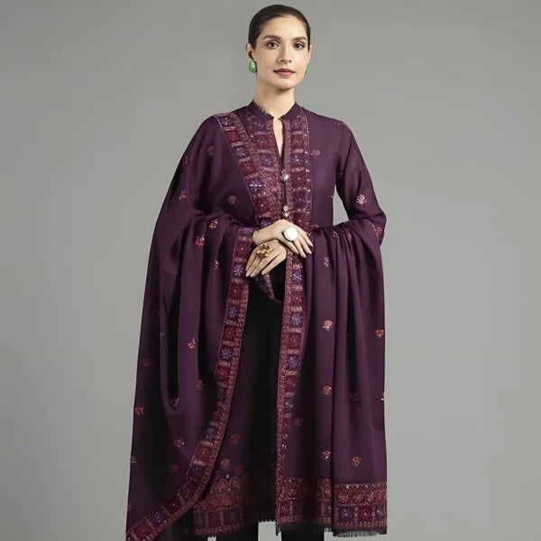 MAREENA 3PC EMBROIDERED DRESS EMBROIDERED SHAWL A10