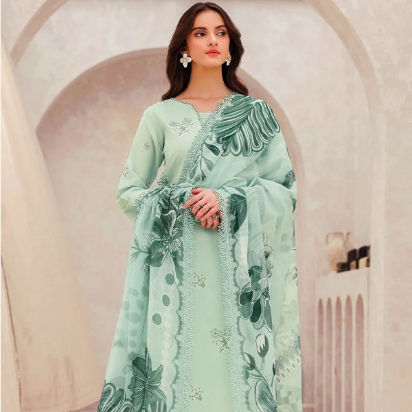 Lawn Embroidered 3pc suit C49