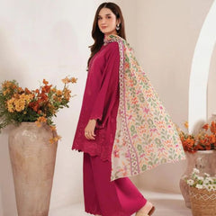 Lawn Embroidered 3pc suit C02