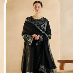 WOOL MAREENA 3PC EMBROIDERED DRESS EMBROIDERED SHAWL A17