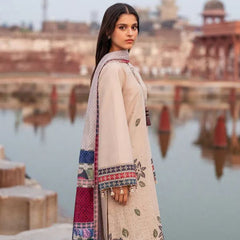 Lawn embroidered 3pc suit C04