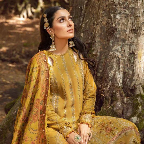 Lawn Embroidered 3pc suit C24