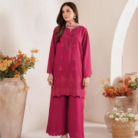 Lawn Embroidered 3pc suit C02