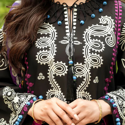 KHADDAR 3PC EMBROIDERED DRESS EMBROIDERED SHAWL A22