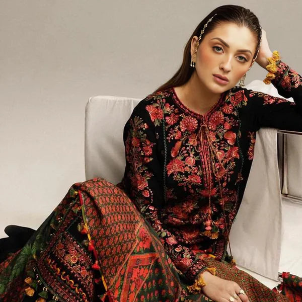MAREENA 3PC EMBROIDERED DRESS EMBROIDERED SHAWL A06
