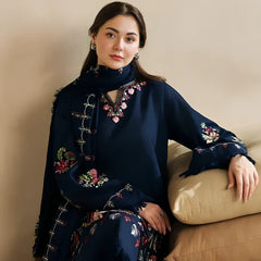 WOOL MAREENA 3PC EMBROIDERED DRESS EMBROIDERED SHAWL A16