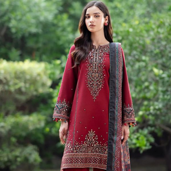 Lawn Embroidery 3pc suit C08