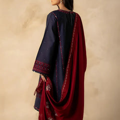 KHADDAR 3PC EMBROIDERED DRESS EMBROIDERED SHAWL A20