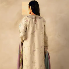 KHADDAR 3PC EMBROIDERED DRESS EMBROIDERED SHAWL A21