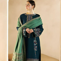 KHADDAR 3PC EMBROIDERED DRESS EMBROIDERED SHAWL A23
