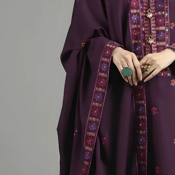 MAREENA 3PC EMBROIDERED DRESS EMBROIDERED SHAWL A10