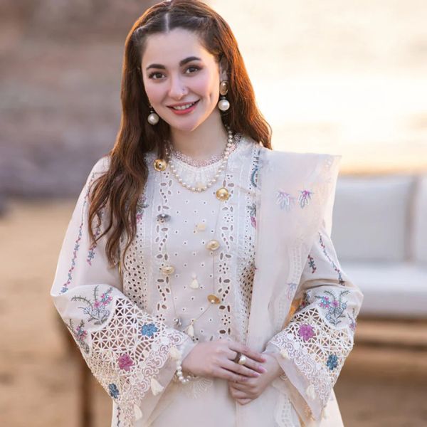 Lawn Embroidered 3pc suit C47