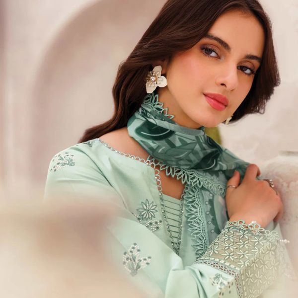 Lawn Embroidered 3pc suit C49