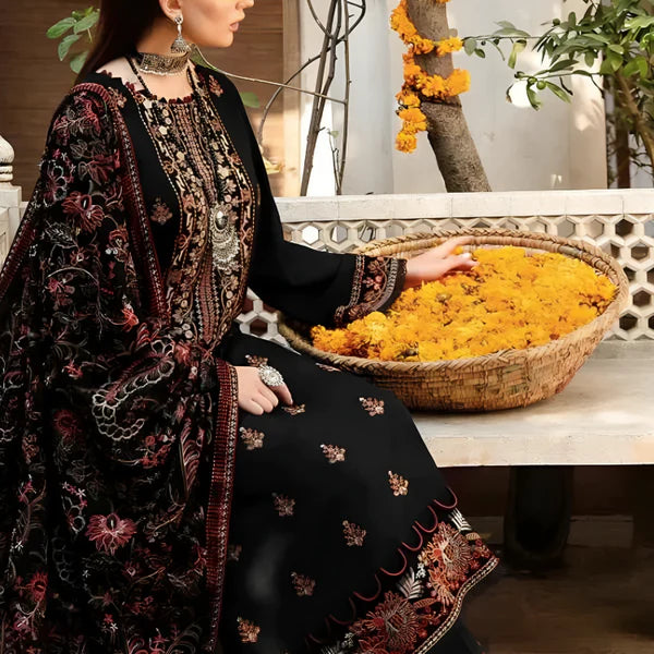 MAREENA 3PC EMBROIDERED DRESS EMBROIDERED SHAWL A04